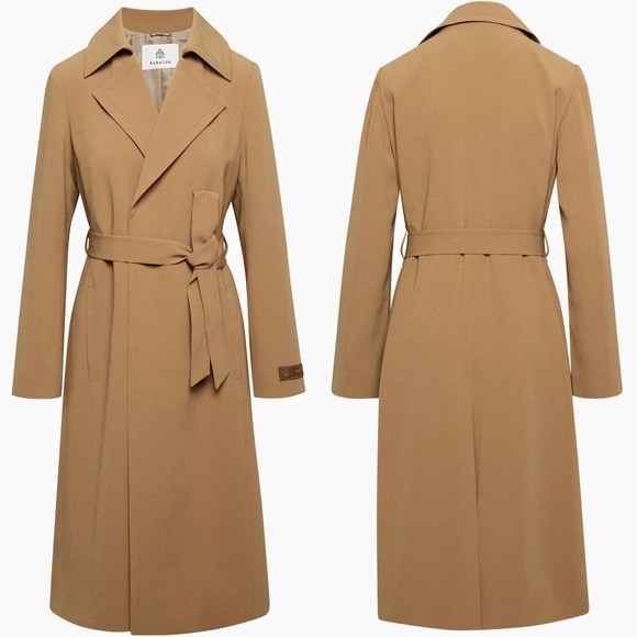 Babaton Jackets & Blazers - Aritzia Babaton Tan Adira Trench Coat Saville Camel Tie Waist Lined Size XS